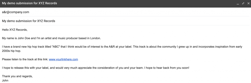 Spinnup's Tips For Sending Out Your Demo